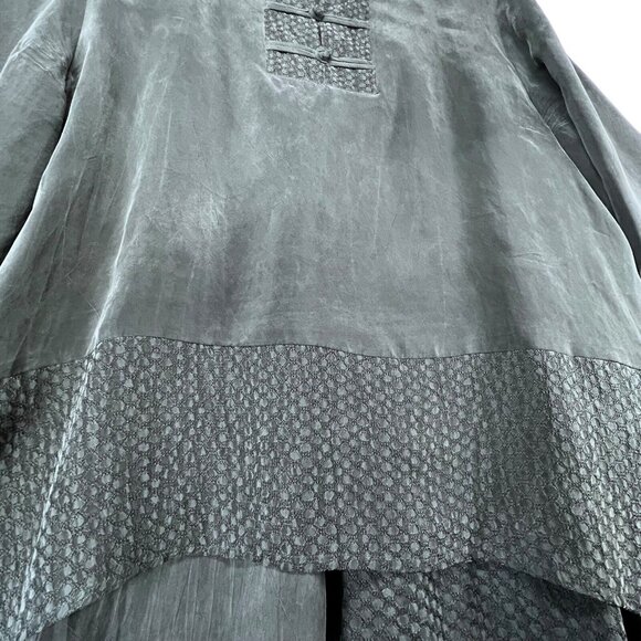 Vtg Wild Rose Midi Maxi Skirt Set 2 piece Womens 14 Gray Boho Rayon Textured USA - Picture 6 of 16